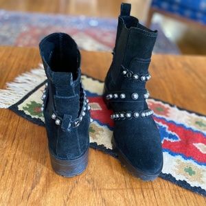 Karl Lagerfeld Chelsea Boots with Decorative Silver Harness